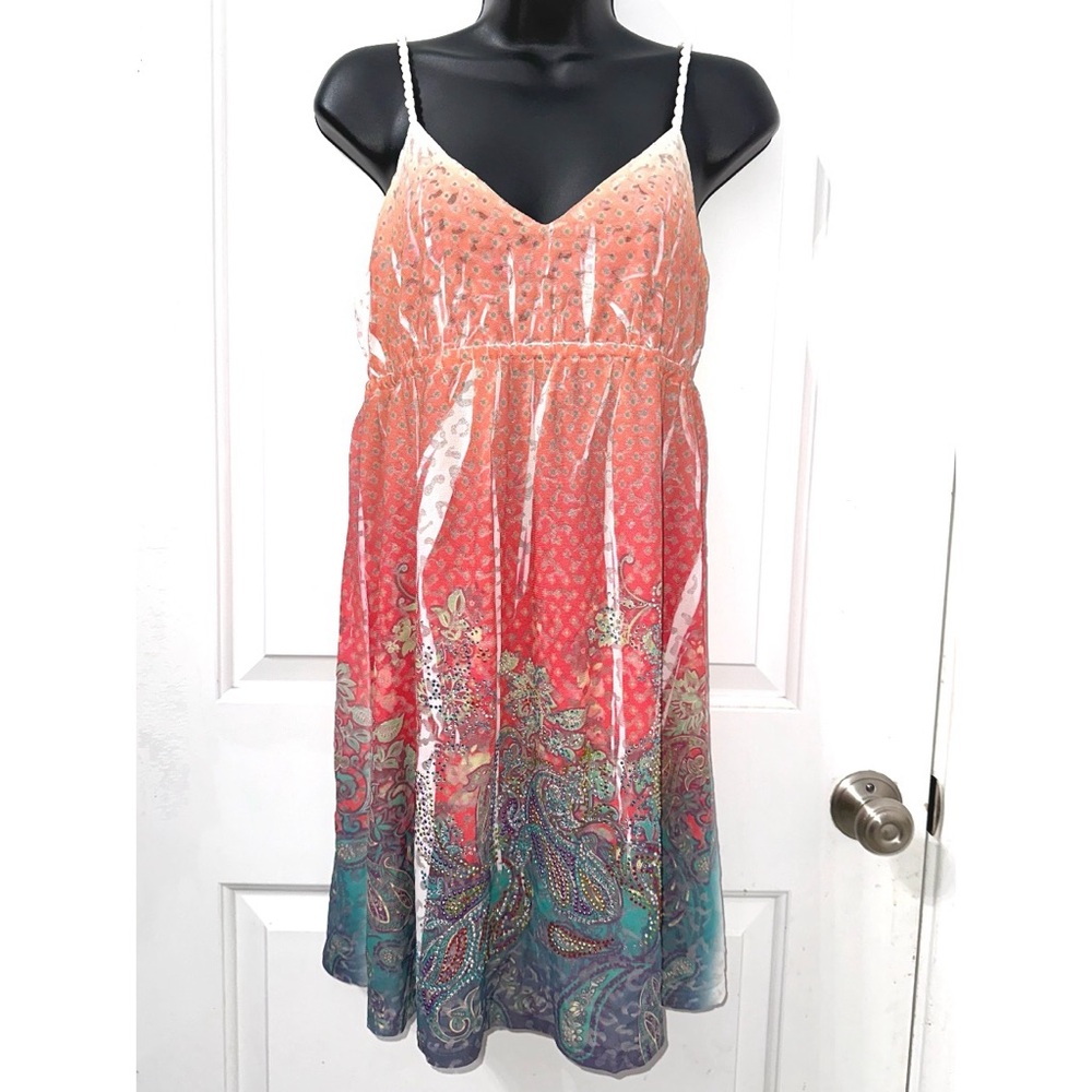 S-Twelve Pink & Blue dress with colorful print